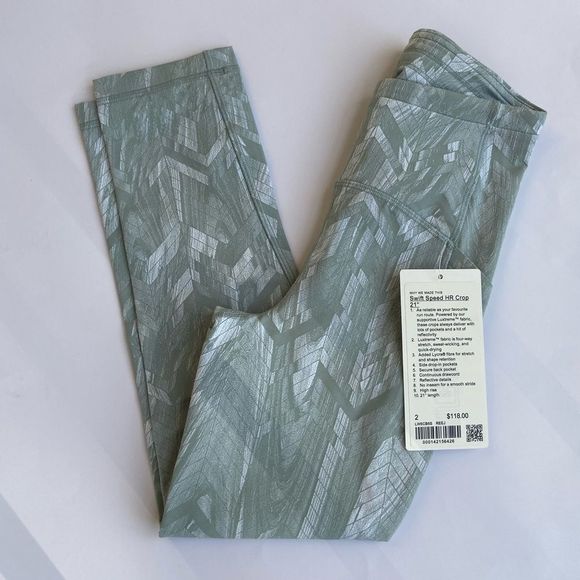 lululemon athletica Pants - NWT Lululemon Swift Speed HR Crop 21” - Reverberate Chevron Jacquard